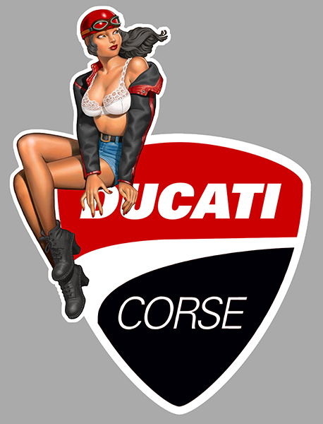 Sticker PINUP DUCATI : Couleur Course