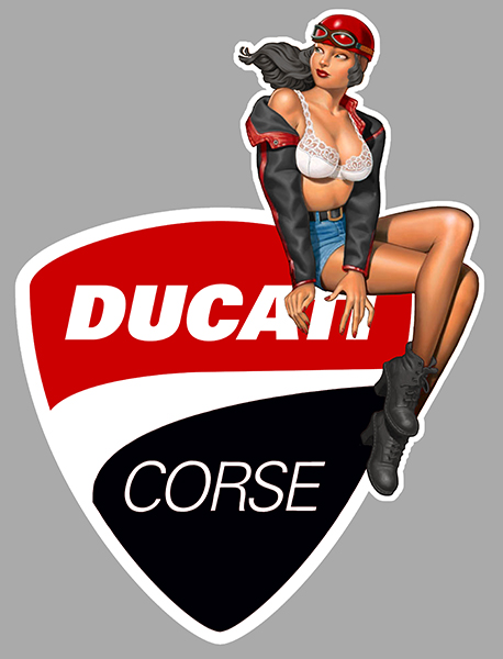 Sticker PINUP DUCATI : Couleur Course