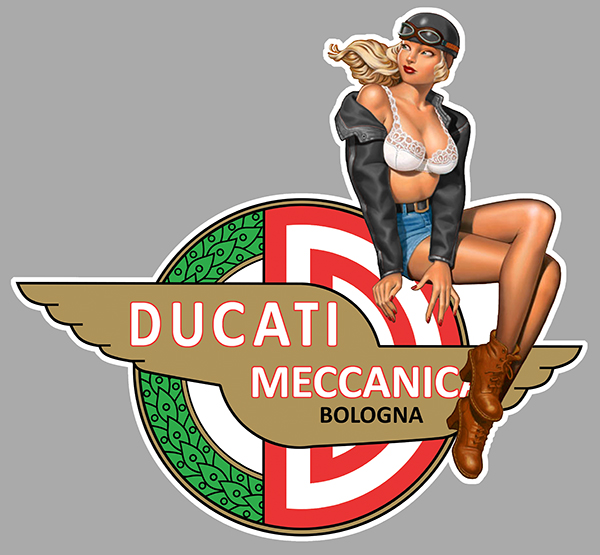 Sticker PINUP DUCATI : Couleur Course