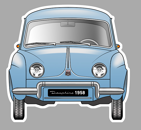 Sticker RENAULT DAUPHINE 1958 : Couleur Course