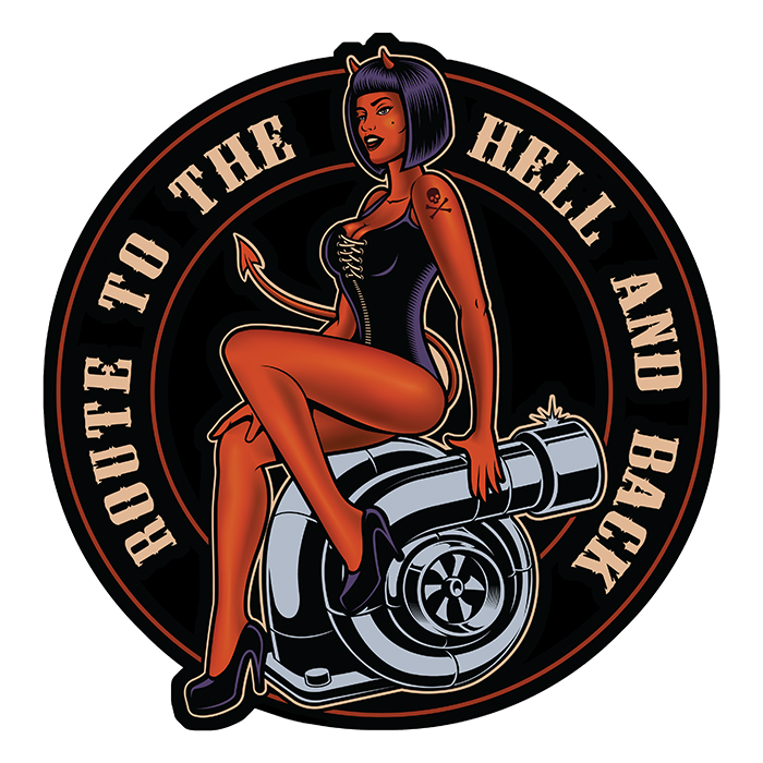 Sticker PINUP DIABLESSE TURBO : Couleur Course