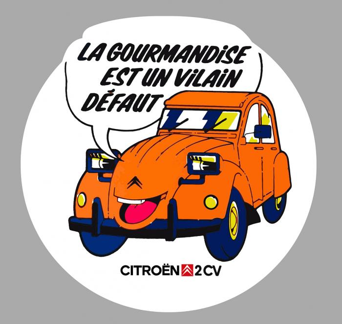 Sticker 2CV CITROEN DEUCHE : Couleur Course