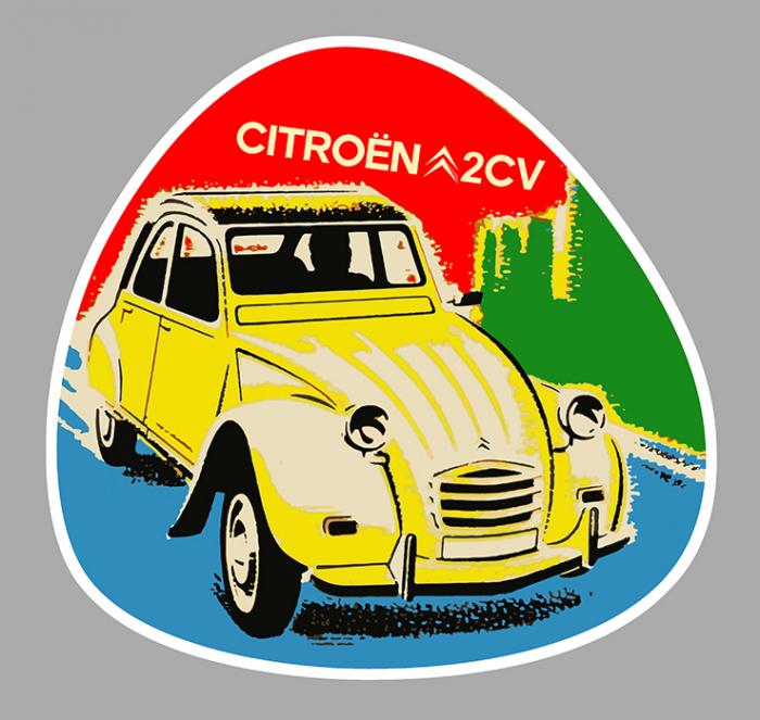 Sticker 2CV CITROEN DEUCHE : Couleur Course