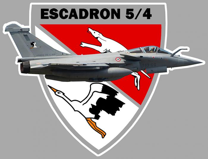 Sticker ESCADRON 5/4 SAINT DIZIER RAFALE : Couleur Course