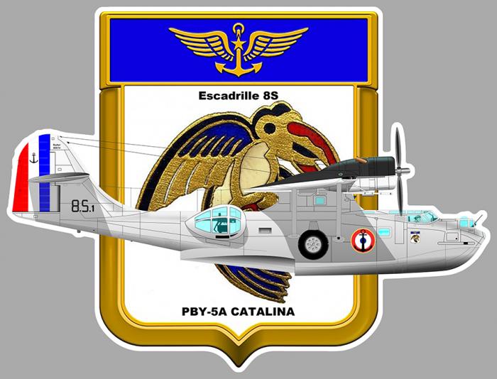 Sticker ESCADRILLE 8S CATALINA : Couleur Course