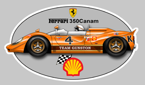 Sticker FERRARI 350 CANAM GUNSTON : Couleur Course