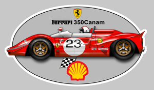 Sticker FERRARI 350 CANAM : Couleur Course