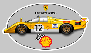 Sticker FERRARI 512S #12 : Couleur Course