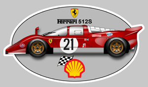 Sticker FERRARI 512S #21 : Couleur Course