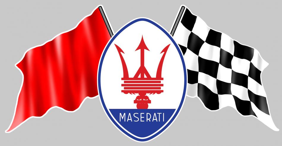 Sticker DRAPEAU DAMIERS MASERATI FA075 : Couleur Course