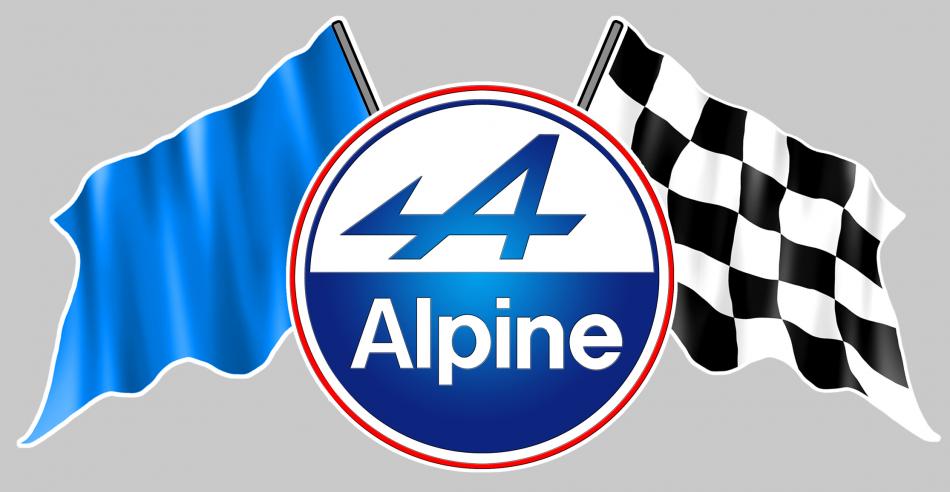 Sticker DRAPEAU DAMIERS ALPINE FA077 : Couleur Course