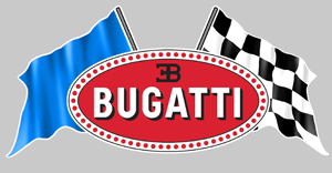 Sticker DRAPEAU DAMIERS BUGATTI FA086 : Couleur Course