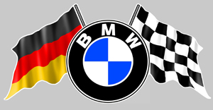 Sticker DRAPEAU DAMIERS BMW FA087 : Couleur Course