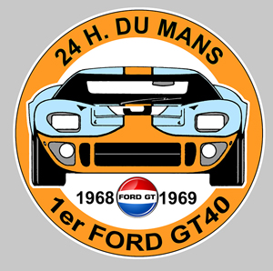 Sticker GT40 FORD GULF : Couleur Course