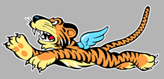 Sticker WW2 TIGRES VOLANTS FLYING TIGERS : Couleur Course