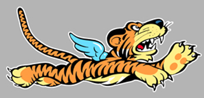 Sticker WW2 TIGRES VOLANTS FLYING TIGERS : Couleur Course