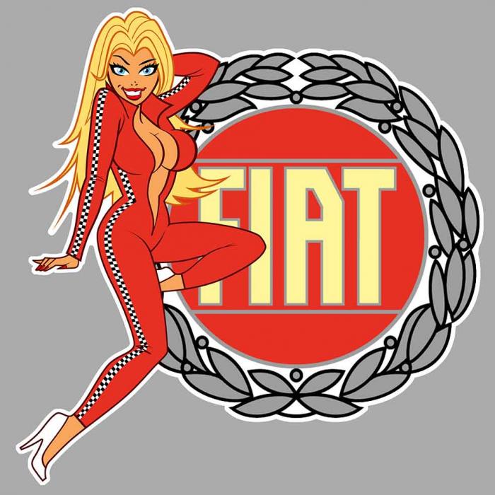 Sticker FIAT PINUP : Couleur Course