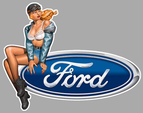 Sticker PINUP FORD : Couleur Course