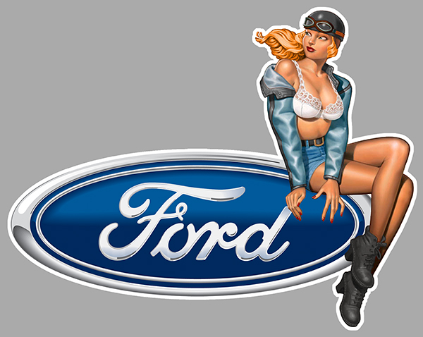Sticker PINUP FORD : Couleur Course