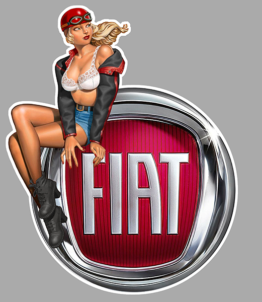 Sticker FIAT PINUP : Couleur Course