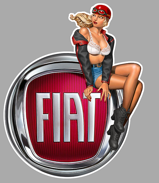 Sticker FIAT PINUP : Couleur Course