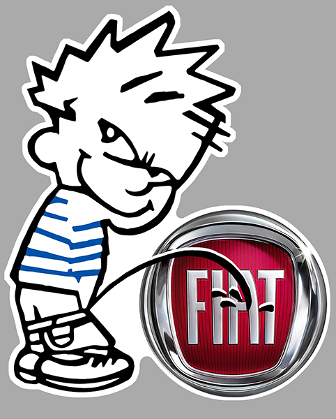 Sticker PISS ON FIAT : Couleur Course