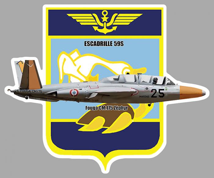 Sticker FOUGA MAGISTER ESCADRILLE 59S : Couleur Course