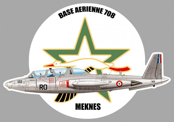 Sticker FOUGA MAGISTER MEKNES BASE 708 : Couleur Course