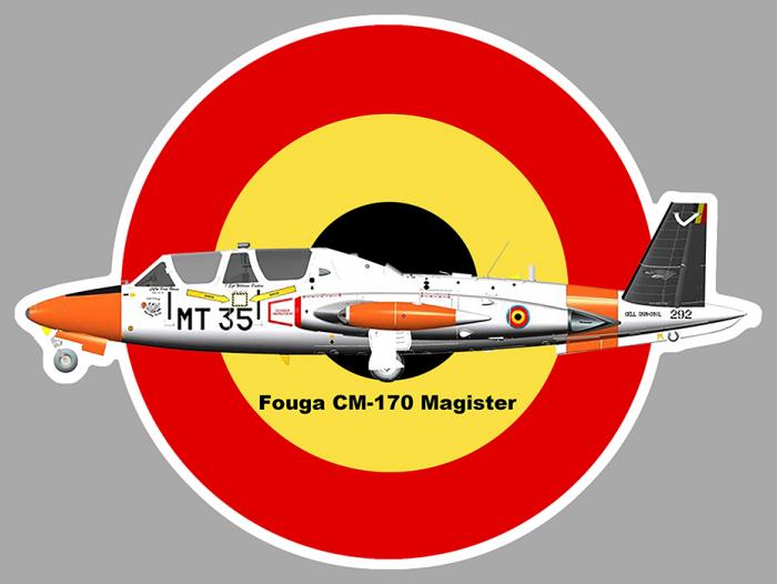 Sticker FOUGA MAGISTER BELGE : Couleur Course