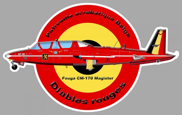Sticker FOUGA MAGISTER BELGE RED DEVILS : Couleur Course
