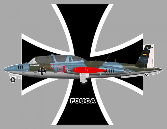 Sticker FOUGA MAGISTER ALLEMAGNE : Couleur Course