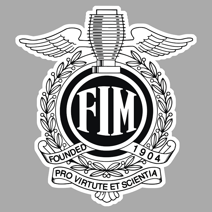 Sticker FIM FEDERATION INTERNATIONALE MOTOCYCLISTE : Couleur Course
