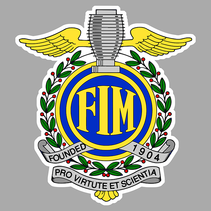 Sticker FIM FEDERATION INTERNATIONALE MOTOCYCLISTE : Couleur Course