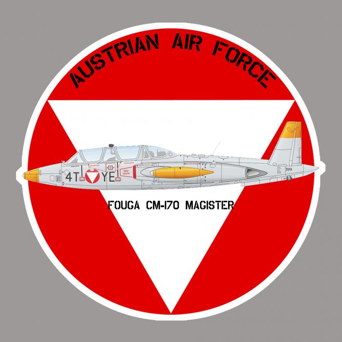 Sticker FOUGA MAGISTER AUTRICHE : Couleur Course