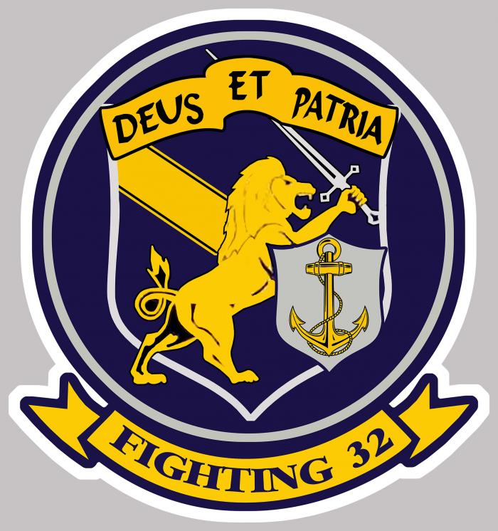 Sticker FIGHTING 32 DEUS ET PATRIA : Couleur Course