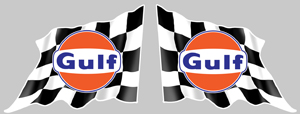 Sticker 2 X GULF DRAPEAUX : Couleur Course