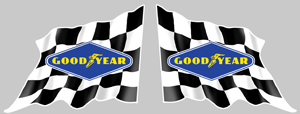 Sticker 2 X GOODYEAR DRAPEAUX : Couleur Course