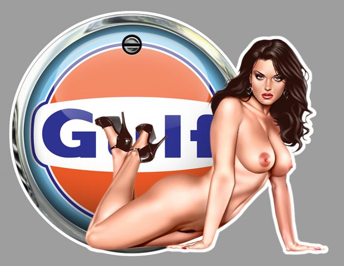 Sticker PINUP GULF : Couleur Course