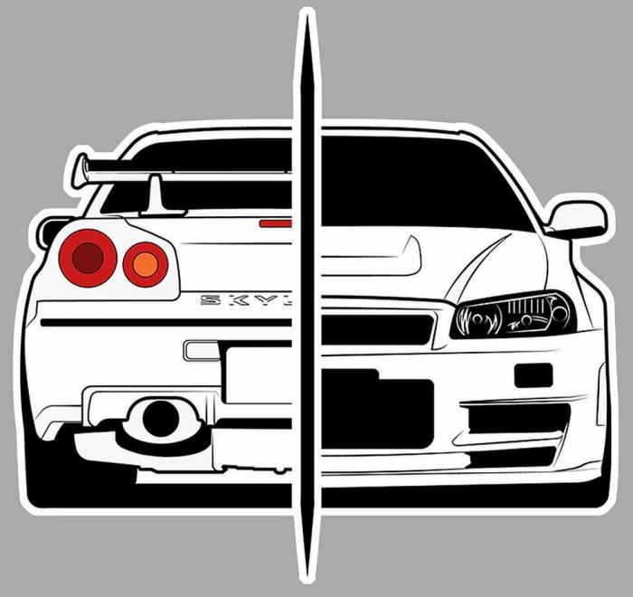 Sticker NISSAN SKYLINE GTR : Couleur Course