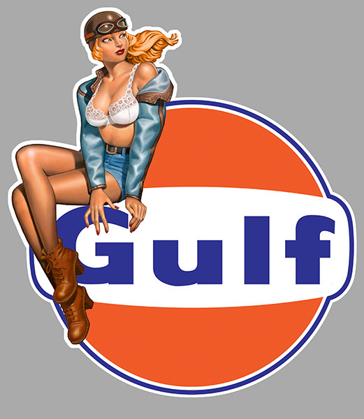 Sticker PINUP GULF : Couleur Course