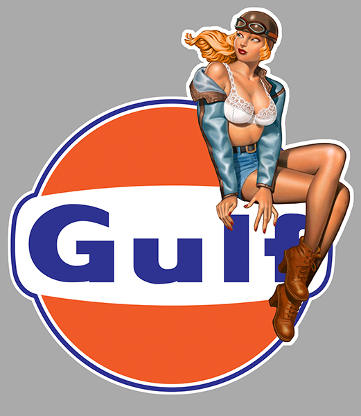 Sticker PINUP GULF : Couleur Course