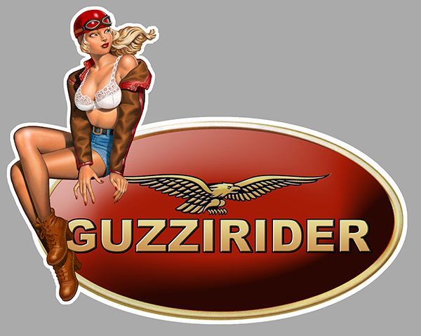 Sticker PINUP MOTO GUZZI  : Couleur Course