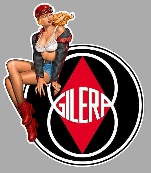 Sticker PINUP GILERA : Couleur Course