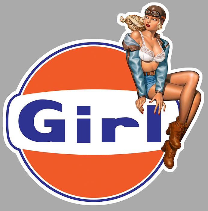 Sticker GULF GIRL PINUP : Couleur Course