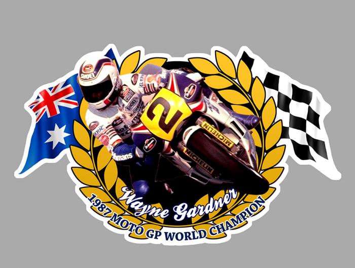 Sticker WAYNE GARDNER WORLD CHAMPION : Couleur Course