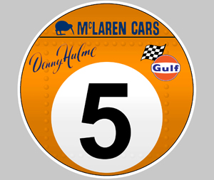 Sticker DENNY HULME MCLAREN HA014 : Couleur Course