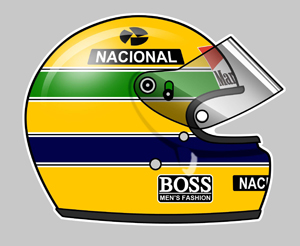 Sticker AYRTON SENNA : Couleur Course