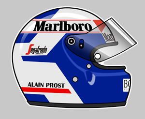 Sticker ALAIN PROST  : Couleur Course