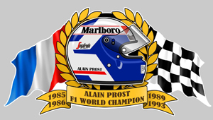 Sticker ALAIN PROST  : Couleur Course