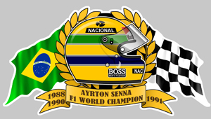 Ayrton Senna Adesivo Decal Sticker Aufkleber Autocollant Adesivi 3M 50 